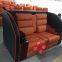 Custom genuine leather power recliner love seat with tray table for cinema hall