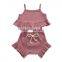 Toddler Vest Top Shorts Little Girl Outfit sets Ribbed Two Piece Set