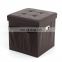 Customized factory wholesale modern practical pvc leather  folding storage ottoman with bag