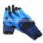 Fully and palm double dipped polyester liner blue latex foam finished gloves