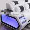 Modern U shaped sectional couch with LED leather living room sofa set furniture