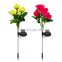 Amazon High quality outdoor Decoration Led Romantic Packaging Decoration Outdoor Landscape Lighting Rose Flower Lamp