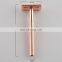 rose gold  round shape metal  handle shaving safety razor brush