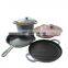 Pre-seasoned cast iron double side griddle grill fry pan