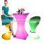led furniture /RGBW color changing led outdoor patio garden nightclub furniture plastic party tables and chairs