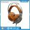 Soft Leather Ear Cup Handsfree Headband Headset Wired Stereo Headphones Built-in Mic for Phones Tablet Computer