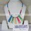 Women Colored Beaded Pendant Bone Horn Jewelry Necklace Sets