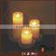 Moving wick LED candle with warm white dancing flame