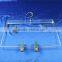 Clear Acrylic Clothes Hanger, Apparel hanger with hook and metal clips
