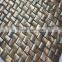 Wave colored Brown River shell mosaic tile,seamless on mesh