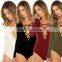New Arrive Women Sexy Metal Rope Design Jumpsuit Bodysuit With Long Sleeve Rompers Overalls Women