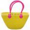 summer large silicone handle beach bag with EVA material