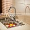 Hot and cold water chrome sink faucet
