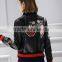 Fashion Brand Real Sheepskin Leather Baseball Uniform Flower Embroidery Jackets