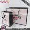 custom logo printed pink black paper gift bag satin ribbon handle