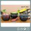 400ml Soup Mug With Spoon and Lid Black With Handpainted