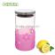 Multifunctional glass jar for food/candy with fancy design silicone sleeve 100% BPA free