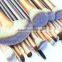 Three tones synthetic hair professional make up brush set