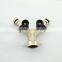 Brass Y shut-off Valve chrome plated garden hose valve Y water valve with butterfly handle 2 way valve