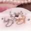 Lovely Small Deer Shape Crystal Earring Jewelries Chain Linked Tassel Piercing Ear Cuff Earrings For Girls