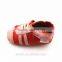 pink laceup soft sole baby leather shoe