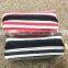 Strip Canvas Toiletry Bag Portable Travel Mini Cosmetic Bag With Ykk Zipper