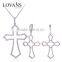 Indian Silver Cross Zircon Earrings Pendant Jewelry Set E009A