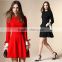 2016 hot selling luxury pure round neck pleated sleeves princess dress for party