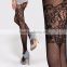 Faux garter straps fishnet and lace pantyhose