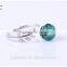 Women's 925 Sterling Silver Zirconia Leaf Ring Size Adjustable Essential Oil Silver Jewelery Ring