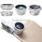 Phone Lens Fish Eye, Macro, Wide Angle 3 In 1 Universal Clip Mobile Phone Lens for iphone 4S 5S Samsung I9300