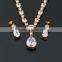 Unique design elegant women's jewelry set necklace dangling earring water-drop gemstone