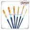 Best Quality 6 pcs Round And Flat Nylon Hair Acrylic Painting Artist Brush Set