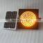 New customized lens LED yellow flashing road safety blinker solar traffic signal light