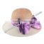 hot new products for 2014 Graffiti fabric double bowknot large brimmed visor beach lady hate para straw hat and cap