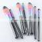 7pcs Synthetic Hair Rainbow Makeup Brushes Shiny Cosmetic Makeup Brush Set