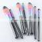 7pcs synthetic hair rainbow makeup brushes shiny cosmetic makeup brush set