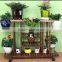 Artificial wooden flower display pot rack for indoor or outdoor