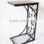 RH-4424 Metal accent wooden table Vine Leaf Design modern Sofa Side Table