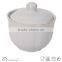 white emboss ceramic sugar bowl