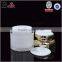 50 ml white round plastic jar with gold lid