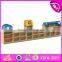 High quality kindergarten toy storage furniture cartoon wooden kids storage furniture W08C209