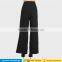 2017 Elegant summer casual sexy slim trumpet wide leg loose solid black high waist split women pants