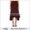 Customized Lady's Apparel Burgundy Sheer Striped Striped Silk Georgette Midi Skirt(DQM021S)