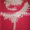 GOLD tone TCRYSTAL pearl PAYAL Anklets toe ring barefoot sandal