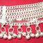 SILVER tone chain bells GHUNGROO ANKLET PAYAL foot bracelet pair