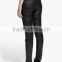 Ladies black faux leather leggings slim fit high-waist leather trousers