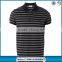 Black and grey cotton mens polo collar striped t shirt for sale