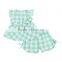 2017 Children Clothes Gingham Outfits Baby Seersucker Outfits Little Girl Christmas Clothes