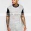 Shandao New Design Heather Cotton Longline Curved Hem Short Sleeve O-Neck Online Shopping India Tshirt